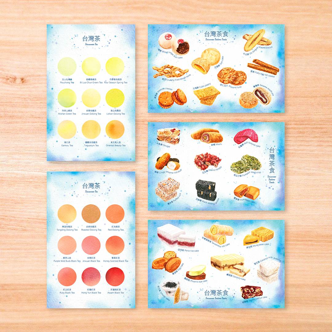 手繪美食明信片