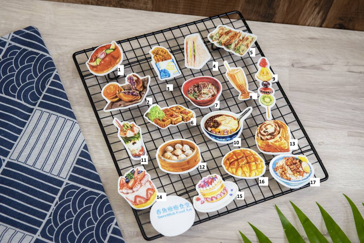 手繪美食貼紙(下單請備註要哪一款)