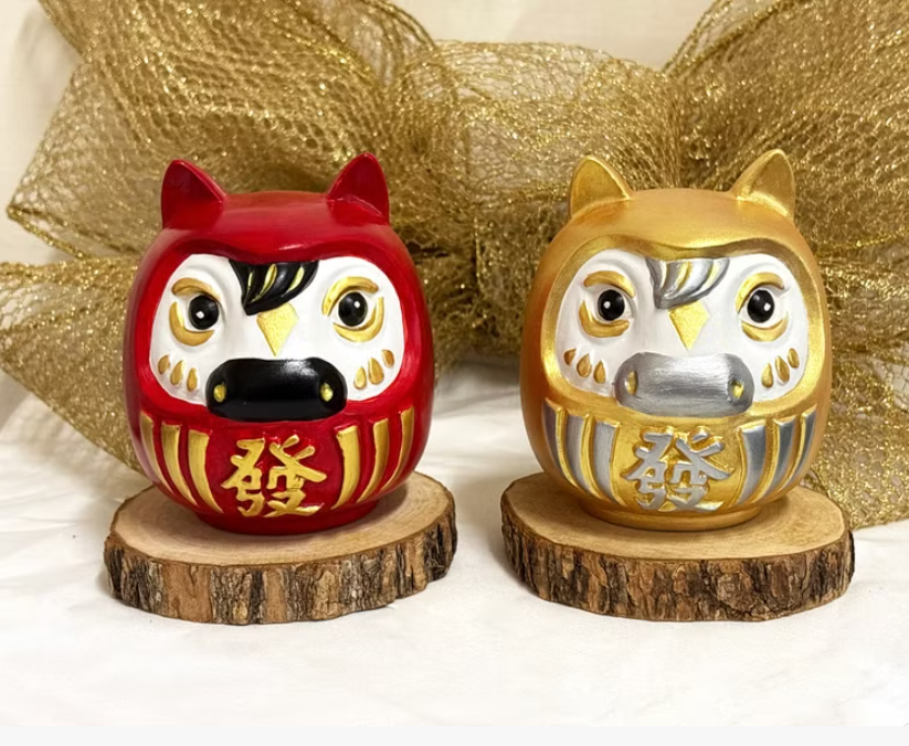 【馬上發陶瓷存錢筒】紅、金二入組 台灣製造